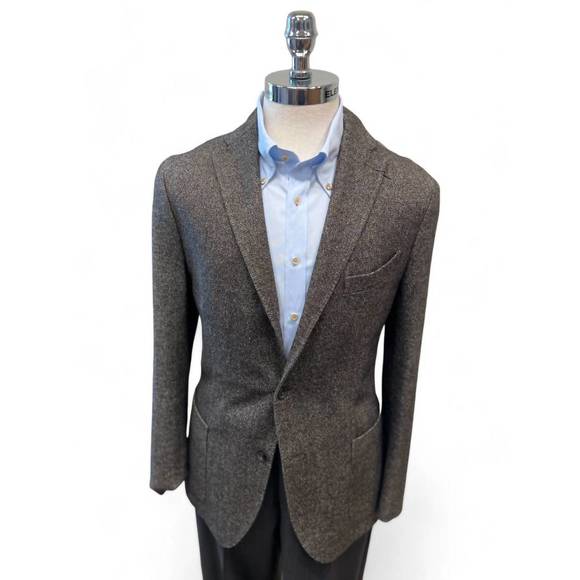 NEW BOGLIOLI k tweed jacket - regular length in brown marl - Picture 1 of 1